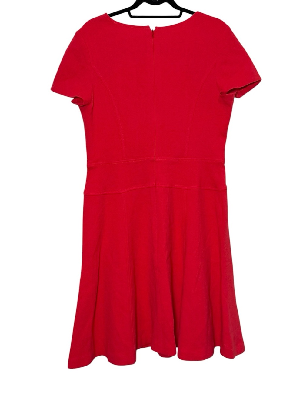 Carolina Herrera Dress Size 14 Red Wool V Neck Short Sleeve Italy - Picture 9 of 9